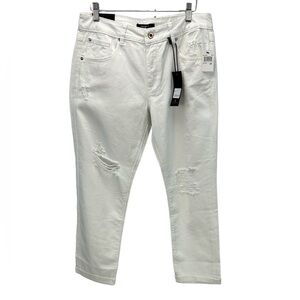 Numero Juniors Relaxed Fit Distressed Boyfriend Jeans - White - size 29